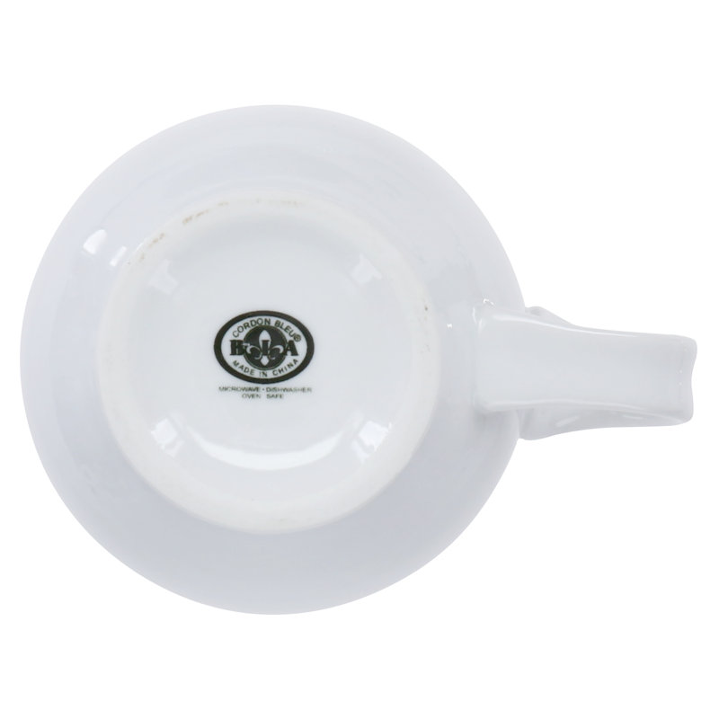 White Ceramic Round Indented Handle Mug Set, 17-Ounce