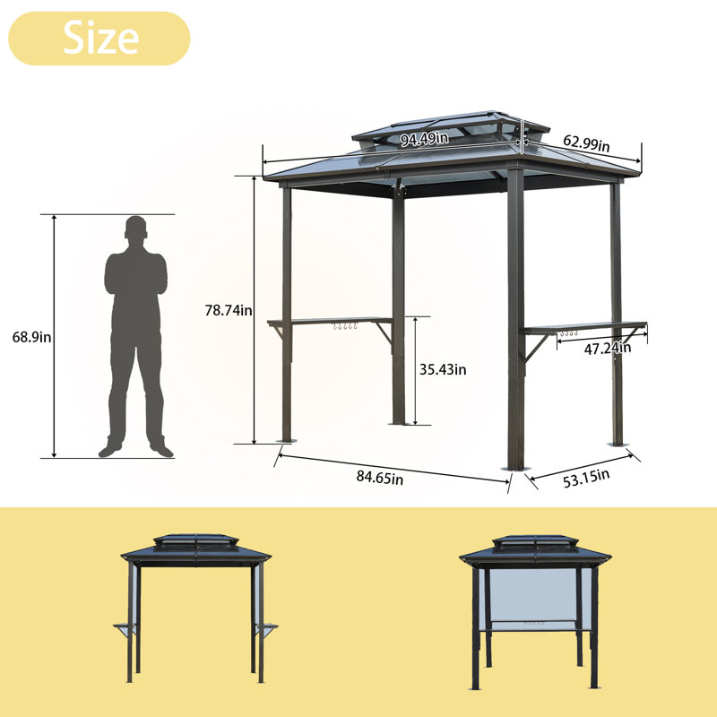Pavillon de jardin extérieur pour barbecue