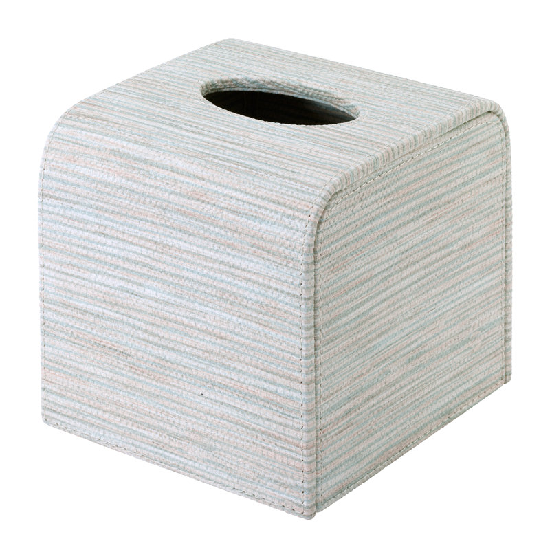 Grasscloth Tissue Box Cover, Celadon
