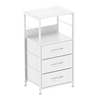 3-Drawer Fabric Storage Dresser - White
