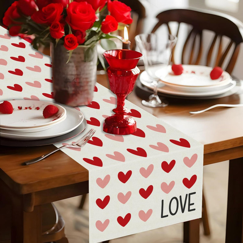 Drapeau coloré de la table de la Saint-Valentin restaurant salon décoration de table anniversaire de mariage décoration d'ambiance quatre tailles disponibles