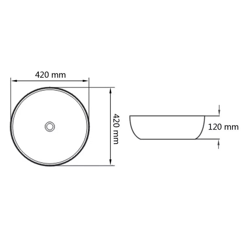 Belfry Bathroom Riverside 420mm W White Ceramic Circular Sink