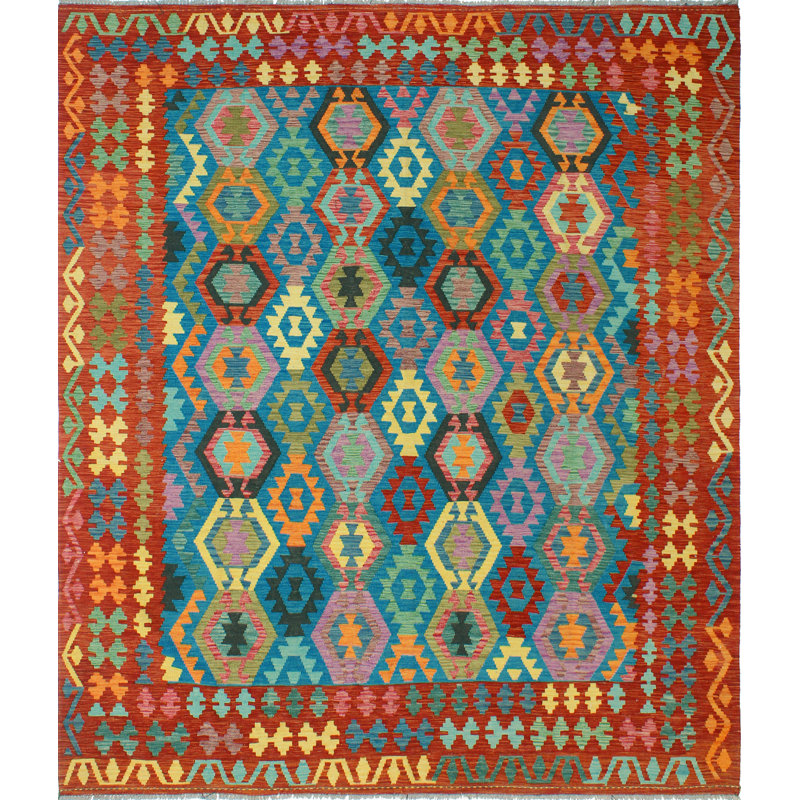 Flatweave Vallen Turquoise Rug