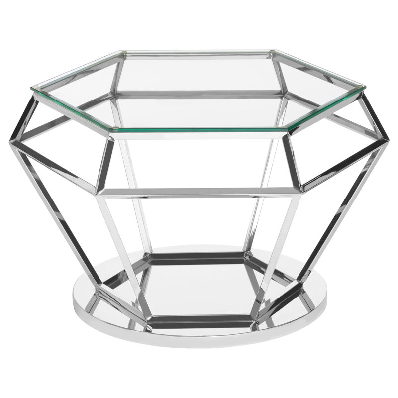 Redd Glass Top Abstract End Table