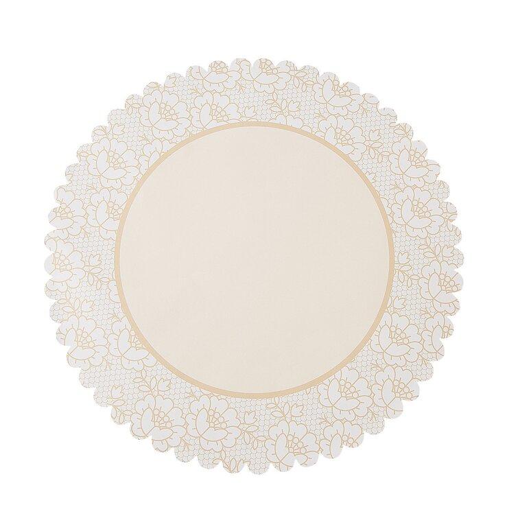 16 Round White Lace Paper Doilies, Disposable Paper Placemats