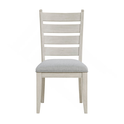 Farmhouse Dining Furniture Set Of 2 Side Chairs Antique White Finish Wooden Durable Comfortable Padded Seat