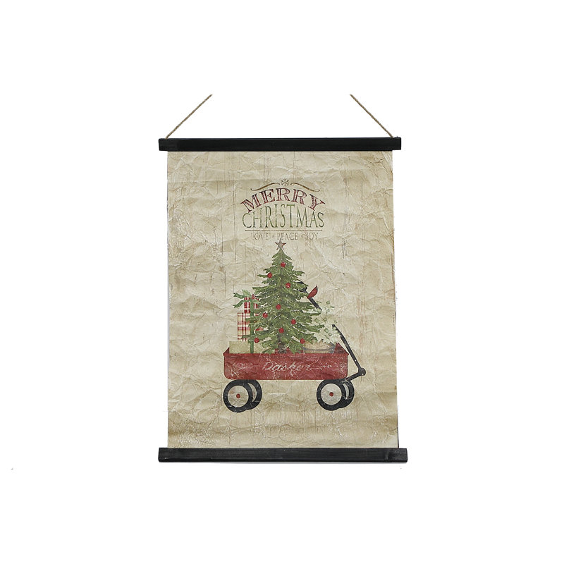 Support mural en papier froissé Merry Christmas
