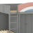 Offset Bunk Bed with Wardrobe, Drawers, Upholstered Guardrail and Hanging Rod-126544001