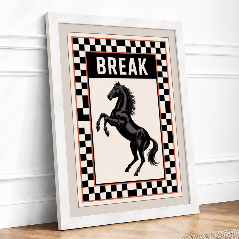 Break Horse Graphic - Framed Print, A1 - 84.1 x 59.4 cm, White