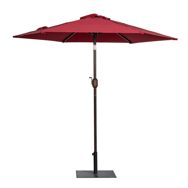 Parasol de marché 86,4 po avec base Prithvi, Rouge
