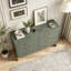 Modern 6-Drawer Double Dresser in Grey with Metal Handles and Solid Wood Legs-729344661