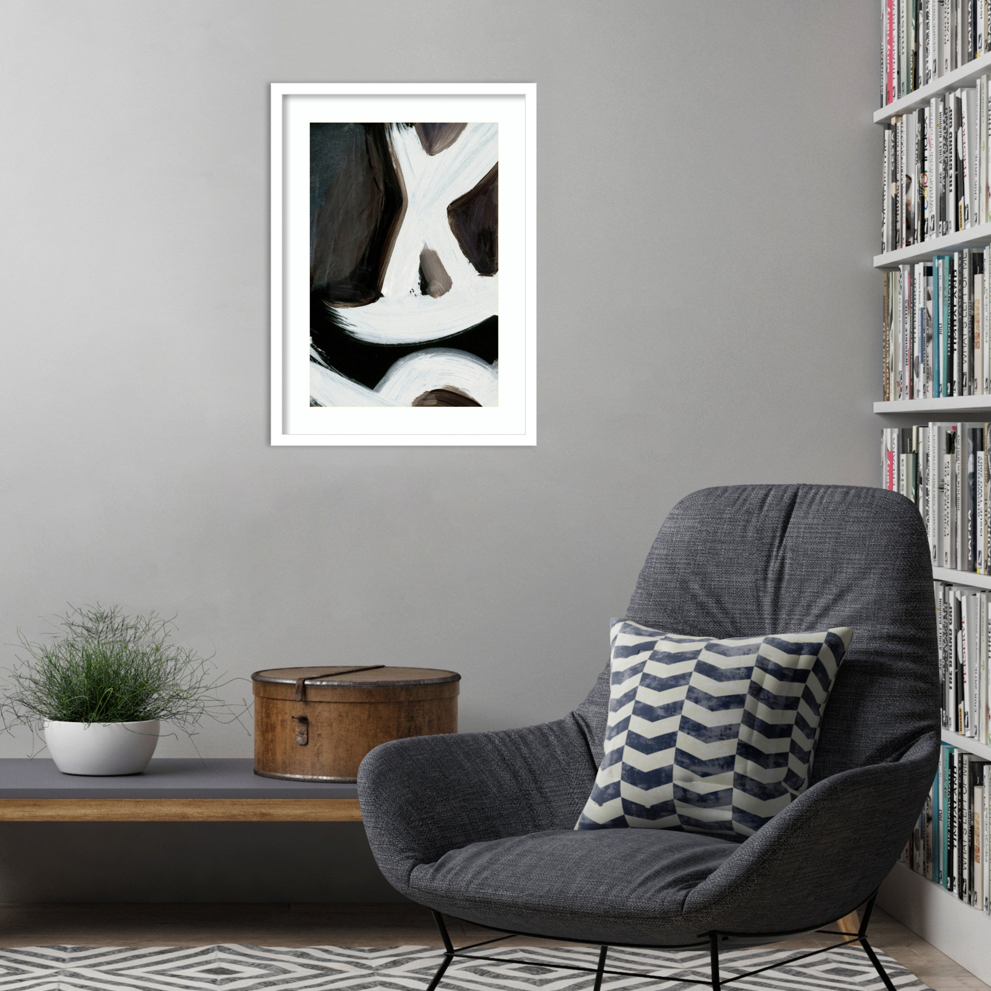 Connected No 2 by Dan Hobday Wood Framed Wall Art Print, 25" H x 19" W, White