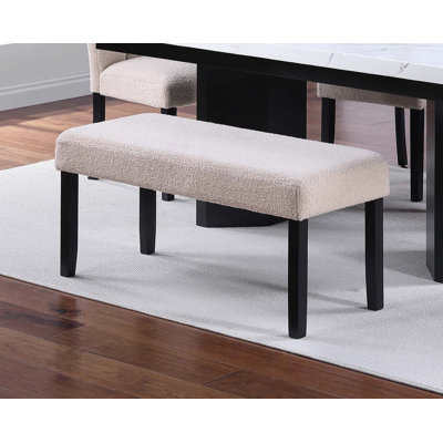 Banc de salle à manger contemporain rembourré en tissu doux avec pieds en bois et design confortable