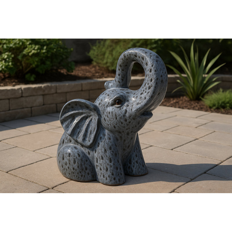 Ceramic 12" Tall Elephant Statue
