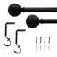 Ensemble de tringle à rideaux télescopique simple 3/4 po sphère noir mat-804440723