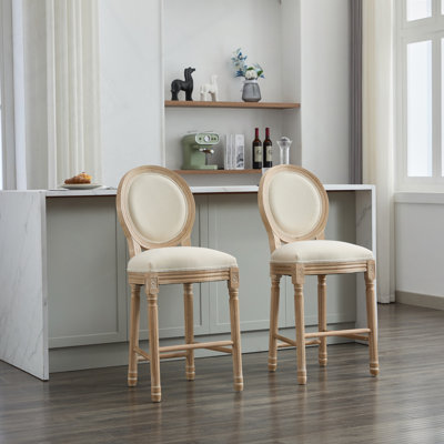 Tabourets de bar en bois massif, tabouret de cuisine rembourré
