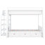 Lit superposé blanc peu encombrant avec rangement: escalier, table de chevet, 3 tiroirs - Rangements de qualité: durables et stables-691012293