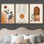 Bohemian-style Plants " Boho Mid-Century Geometric Forest Leaf Moon & Sun Abstract Illustrations Modern Bohemian Decor " 3 - Pieces-98696516-98696514