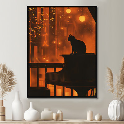 Urban Cat On Piano - Cat Wall Art