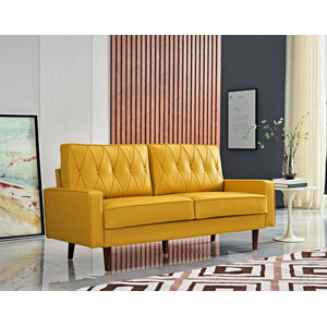 69.3" Faux Leather Square Arm Sofa