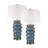 Ensemble de 2 lampes de table 1 lumière 30 "de haut bleues