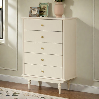 Commode d'appoint simple en bois massif blanc