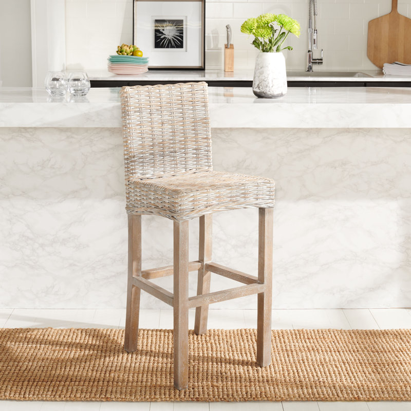 Normandie Bar & Counter Stool, Gris blanc, Tabouret de bar (siège d’une hauteur de 30 po)