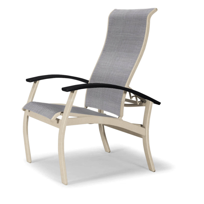 Chaise de patio Askar, Noir, Titane Sunbrella®, Désert texturé