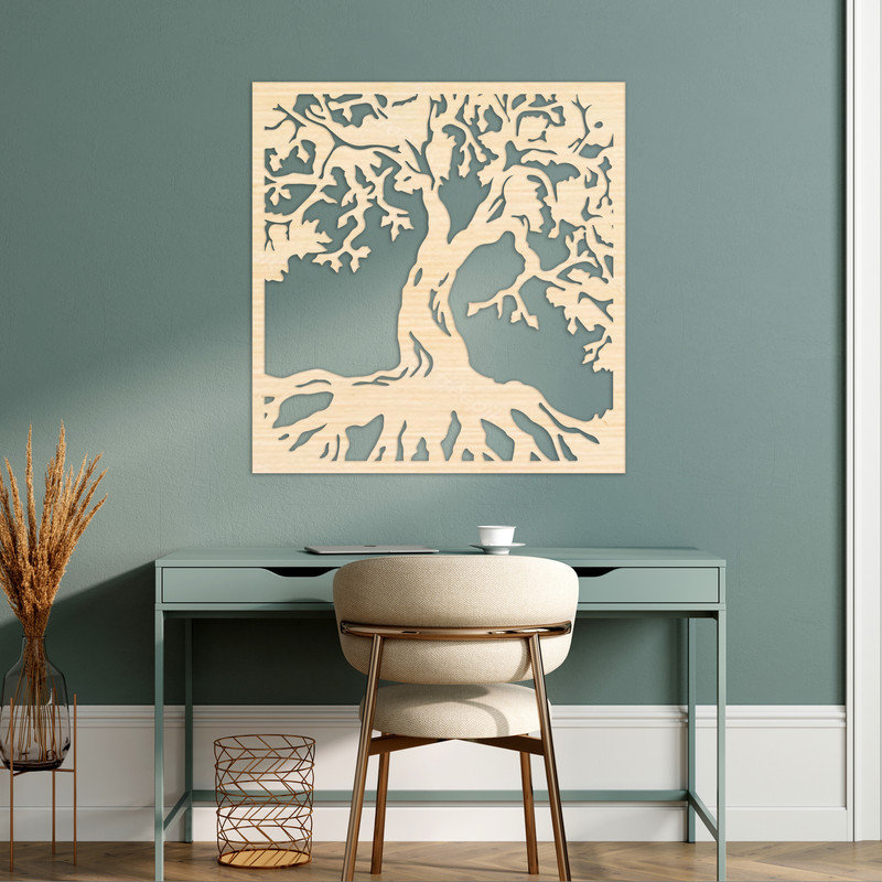 Handmade Wall Decor, 46" H x 43.9" W x 0.25" D, Silver