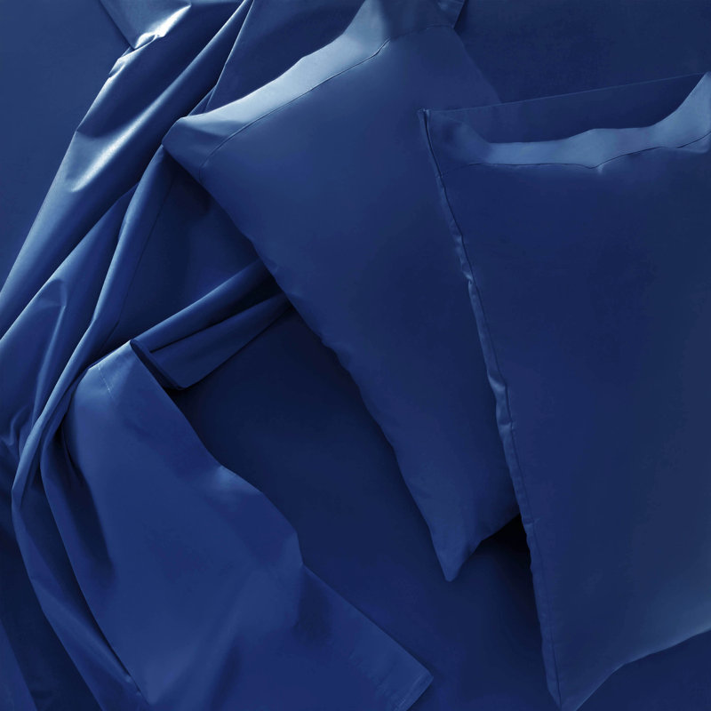 Ensemble de draps en rayonne de bambou à densité de tissage 300 fils Blue Nile Mills, Bleu fumé