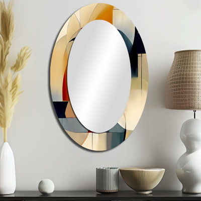Exploration des motifs abstraits I - Miroir mural moderne ovale