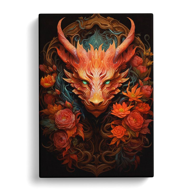 Dragon Baroque Art - Wrapped Canvas, 76cm H x 50cm W x 3cm D