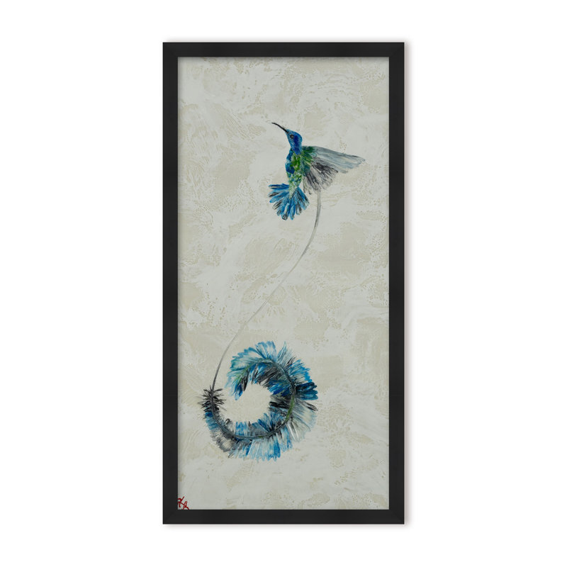 Nature Inspired "Feathered Symphony" Canvas Wall Art By Karen Biery, 48" H x 24" W, Framed Matted Print, Gold