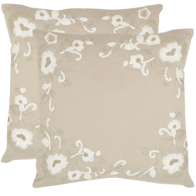 Appliqued Feather Reversible Throw Pillow