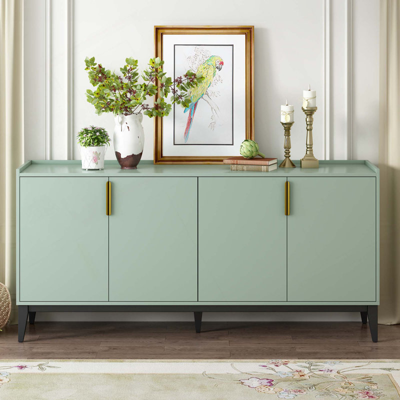 Armoire de rangement en bois avec 4 portes pour le couloir U_Style, Vert
