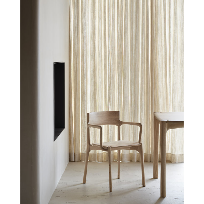 Pi Solid Wood Arm Chair, Natural