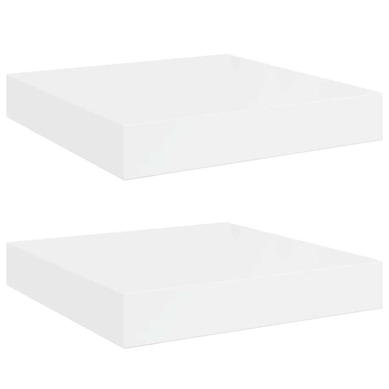 Wall Shelf Floating Shelf Wall Mounted Display Shelf for Photo Frame, 1.5" H x 9.3" W x 9.1" D, High Gloss White