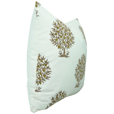 Hand block printed cotton pillow cover boho home accent traditional floral block print cushion cover cotton pillow cover with hand block floral design (Anar)