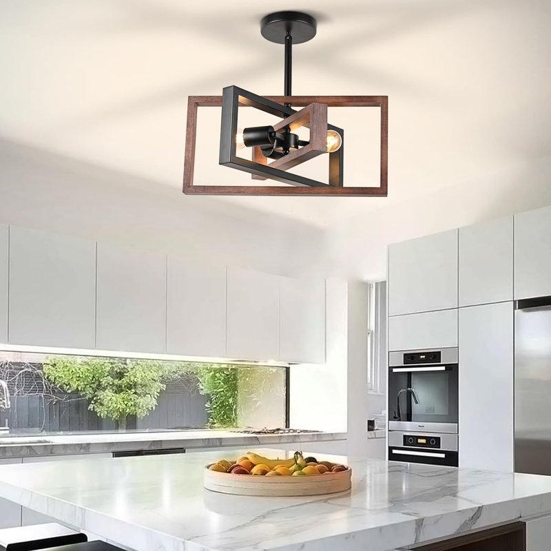 Plafonnier encastré rustique à 3 lumières Huismier