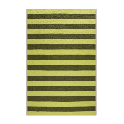 Machine Washable Horizontal Stripes Brown Area Rug