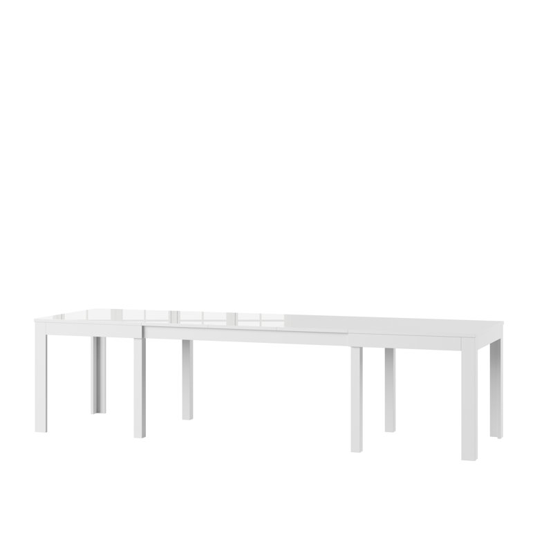 Porto White High Gloss Extendable Dining Table 160-300 cm