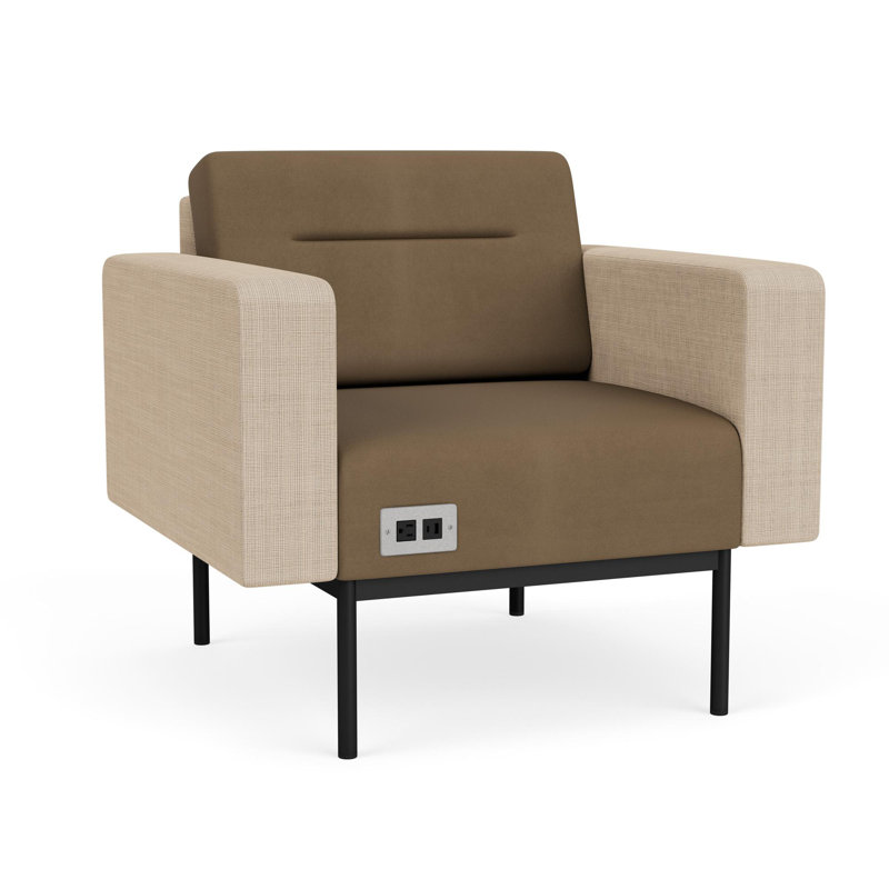Chaise d'invité de réception Darsey, Black, Patriot Plus taupe; calcaire Chambray, With Power