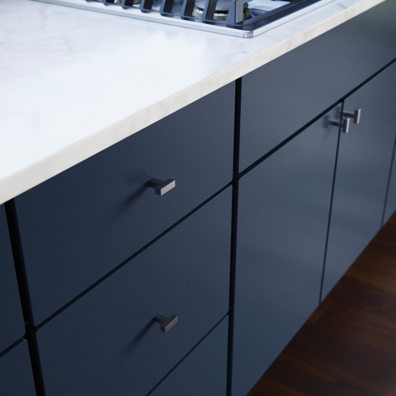 1.25'' Matte Black Modern Square Steel Bar Knob Set