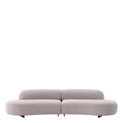 Björn 120.08'' Wide Curved Iron Patio Sofa with Cushions