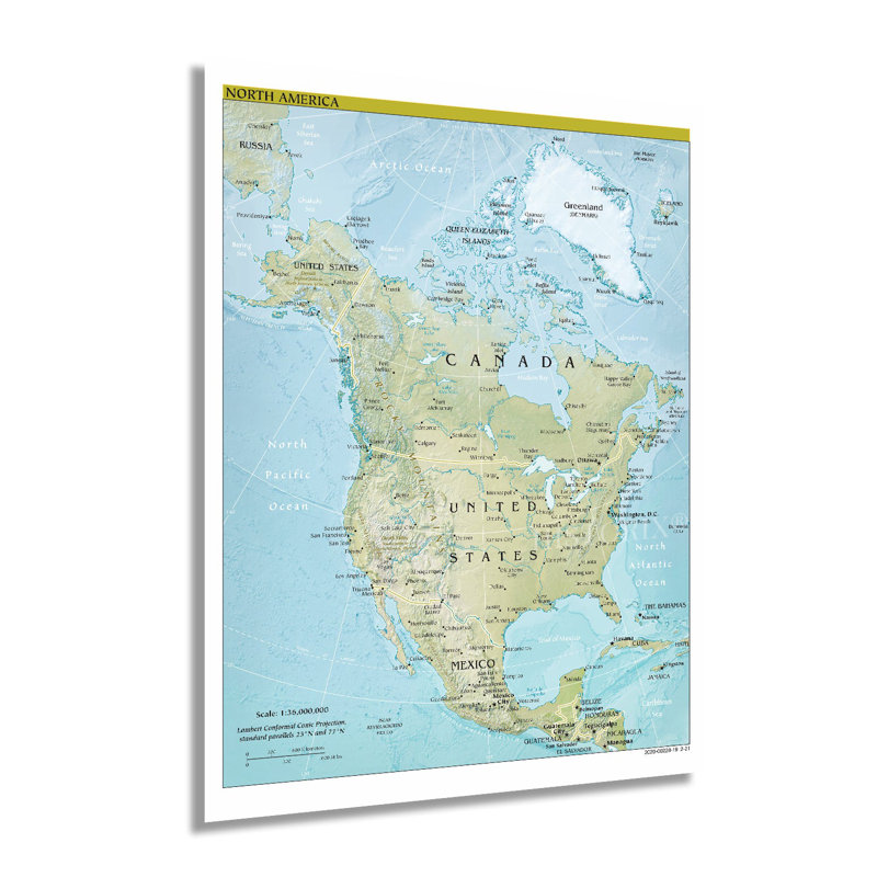 " 2021 North America Map;2021 North America Map ", 36" H x 24" W