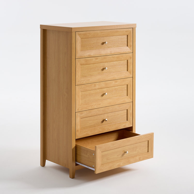 Cleckheat 30'' W 5-Drawer Dresser, Honey Oak