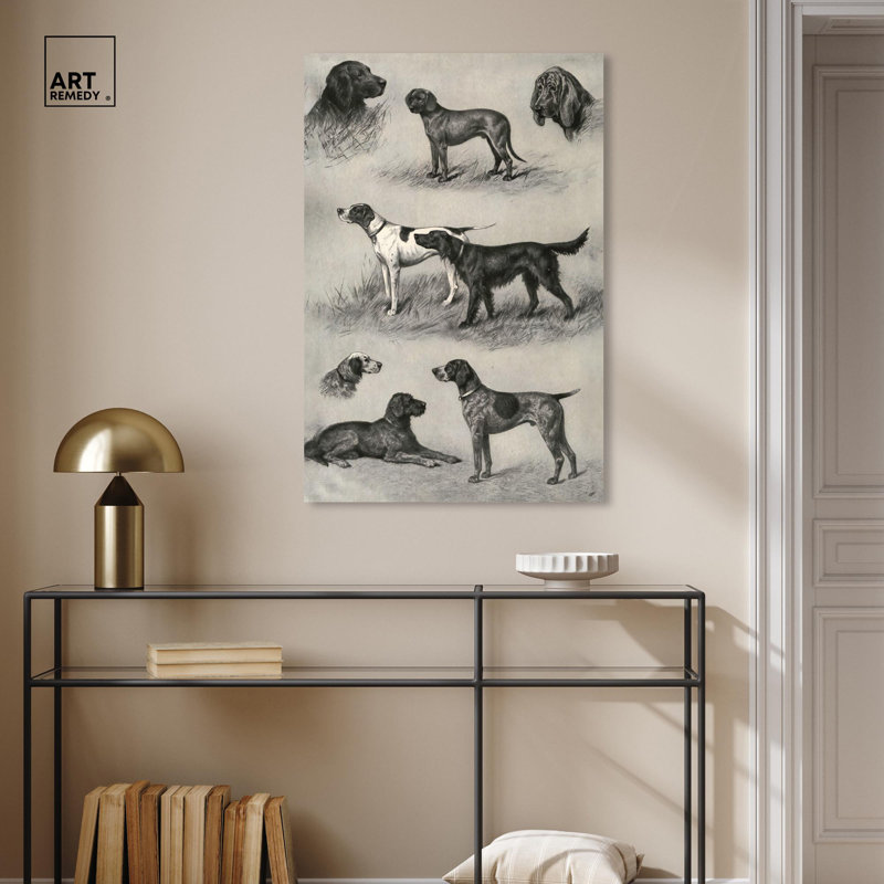 Generations of Dogs II Black and White Canvas Art
