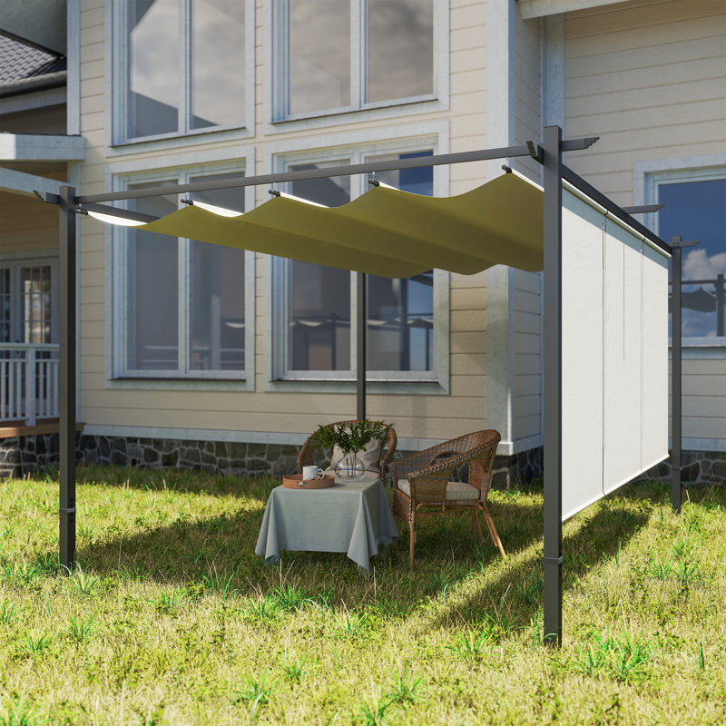 4m x 3m Metal Pergola, Beige