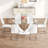 Table And Chair Set, Large Modern Rectangular Glass Table, Can Accommodate 6-8 People, Equipped With A 0.39-Inch Tempered Glass Tabletop And MDF Table Legs.Paired With Comfortable And Soft Chairs.