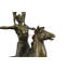 Majestic Sculpture en bronze de Guerrier à cheval avec des personnages ailés - Mythique statue héroique